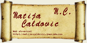 Matija Ćaldović vizit kartica
